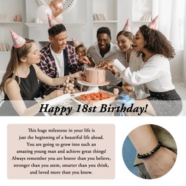 Sereney Happy 18th Birthday Gifts for Boys, Triple Protection Bracelet As Cool Gifts for 18 Year Old Boy, 18th Bday Decoration Jewelry As Gifts for Him Boys Men Male Son Grandson Friend Birthday