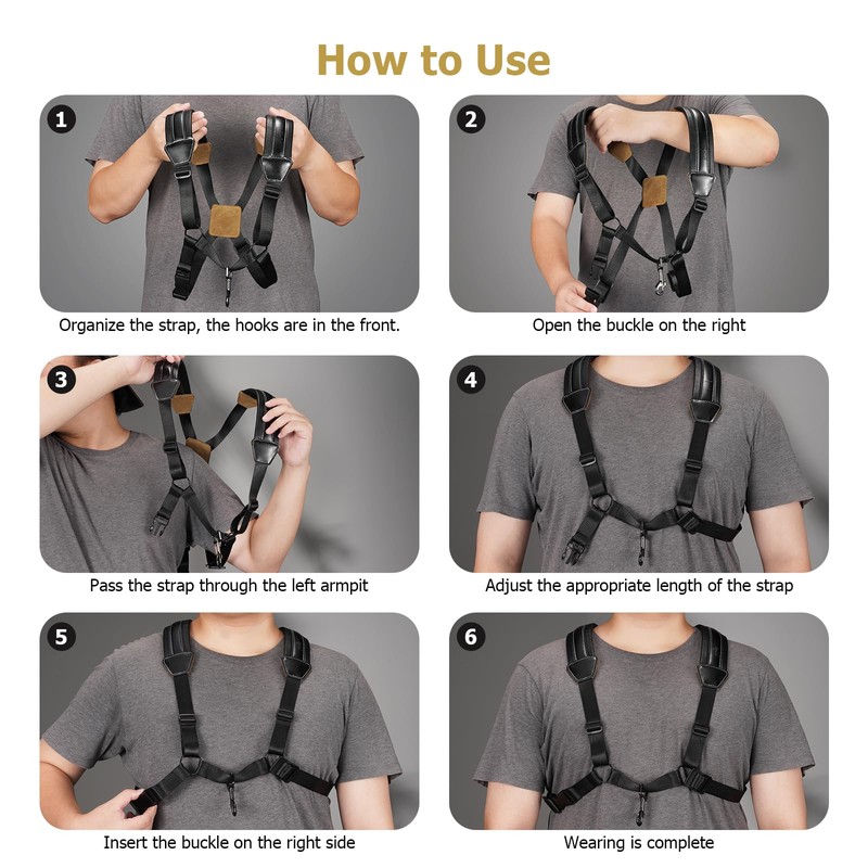 POGOLAB Saxophone Strap, Saxophone Harness Shoulder Strap, Soft Leather Saxholder