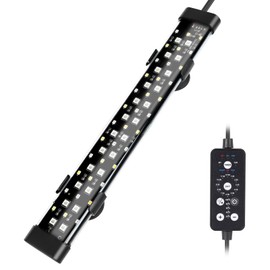hygger Submersible LED Aquarium Light, 11W 12 in 24/7 Mode Fish Tank Light with 5 Rows Beads, with Timer 9 Colors and Adjustable Brightness, IP68 Waterproof Full Spectrum Light for 13-23 inch Tank