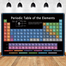 DORCEV 40x28 inches Fabric Periodic Table Poster Back to School Photo Backdrops Periodic Table of The Elements Student Teacher Classroom Chemical Decor Banner Chemistry Lab Photo Background Polyester