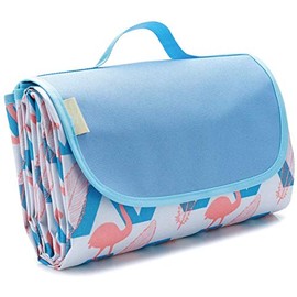 A Liittle Tree Large Picnic Blanket Beach Mat Camping Rug Family Travel Folding Waterproof (Flamingo)