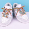 Booyckiy Flat Colorful Fashion Shoelaces, 5/16" Rainbow Stripe Shoe Laces