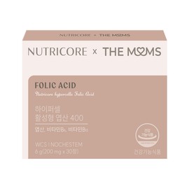 Nutricore / 뉴트리코어 x 더맘스 하이퍼셀 활성형 엽산 400 임산부 활성엽산 임신준비 1박스