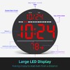 Digital Wall Clock with Large LED Display, Auto-Brightness, Temperature, Low-Reflectivity,