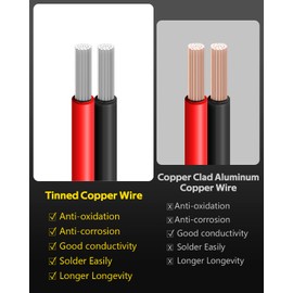 ALITOVE 18 Gauge 98.4FT 18/2 Flexible Red and Black Wire, 12V-24V, 18AWG Copper for LED Light Strip, Landscape, Automotive