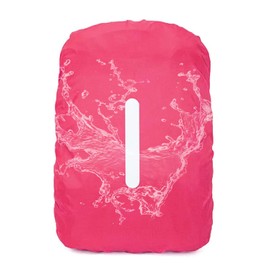 KGDUYC Pack of 1 Rain Cover for Backpacks with Reflective Stripes, Waterproof Backpack Rain Cover, School Bag for Hiking, Camping, Travel, Cycling, 30L-40L (Pink)