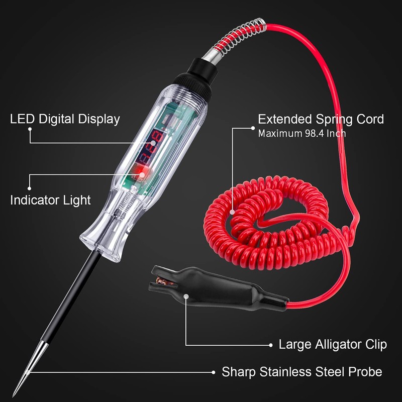 Premium Digital LED Automotive Circuit Tester, DC 2.6V-32V Test Light