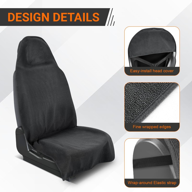 Fizentia Car Seat Towel,2-Pack Sweat Car Seat Cover Towel,Waterproof Towel