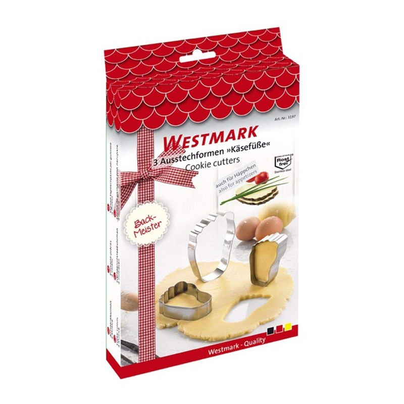 Westmark Ausstechformen-Set, Unterschiedliche Größen, Rostfreier Edelstahl, Käsefüße, 3-tlg., Silber, 31972260