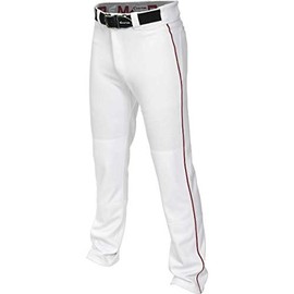 Easton Adult Mako 2 Piped Baseball Pants White/Maroon S