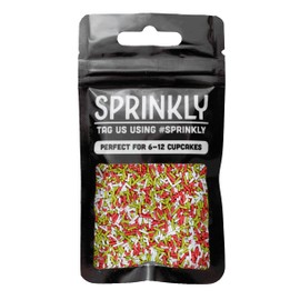 SPRINKLY - Matt Sugar Strands - Red, White & Light Green - 30g