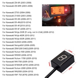 MOQIAOSEIKO Motorcycle Gear Indicator Compatible with Kawasaki ZX6R ZX-6R ZX6RR ZX-6RR Z750 Z1000 Z 750 1000 ER-6N ER6N