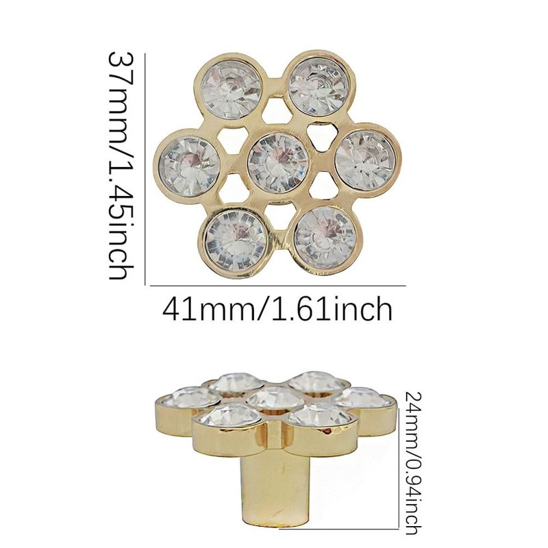 Sutfmwe Crystal Drawer Knobs, Rhinestone Cabinet Knobs, Crystal Rhinestone Decorative