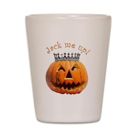 CafePress Jack Me Up Pumpkin Wearing A Crown Unique and Funny Shot Glass