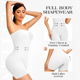NaTen Strapless Shapewear Tummy Control Jumpsuit Shapewear Bodysuit Butt Lifter Thigh Slimmer Body Shaper Under Dresses