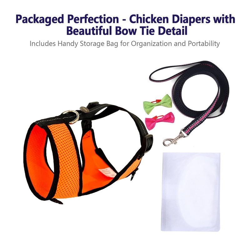 Yesito Chicken Harness Hen Size with 5.5ft Matching Leash –