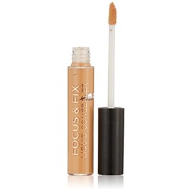 MAKEUP REVOLUTION Focus & Fix Liquid Concealer - Liquid Concealer Cream with Applicator - 08 Medium Dark - Makeup - Gluten and Cruelty - 5.8 g