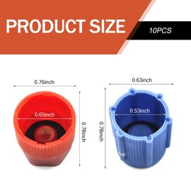 Neferta 10 PCS Car Low Side High Side Air Conditioning Valve Core Cover Kit, ABS Plastic Top with "H" "L" Easy to Distinguish Identification Air Conditioning Repair Cover, for Most Cars (Blue & Red)