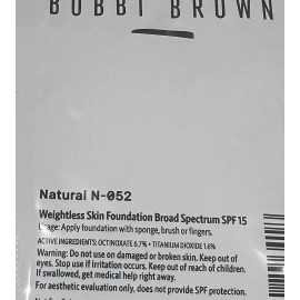 BOBBI BROWN Weightless Skin Foundation SPF 15 Natural N-052 0.05oz/1.5ml
