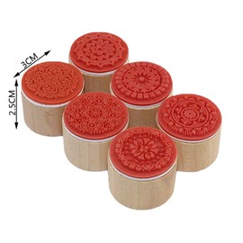 6 Pcs Wooden Rubber Stamps Stamps Arts Crafts DIY Decoration Printing for DIY Photo Album Gift Letter Cards