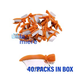 LA MIERE 40Pcs/Box Dental Wedge Knife Teeth Interproximal Plastic Wedge Stainless Steel Plate (Orange, Medium)