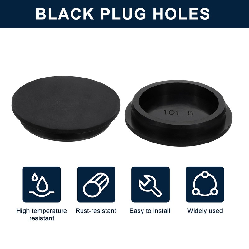 sourcing map 1 Pcs Black Plug Holes, Waterproof Rubber Button