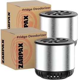ZARPAX Refrigerator Deodorizer - Double Pack - Fridge Smell Eliminator Lasts for 10 Years -18ft3 Capacity Strong Fridge Odor Absorber, Eliminator & Air Purifier - More Effective Than Baking Soda