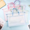 4 Pcs A4 Portable Project Bags for Quilting, Clear Mesh
