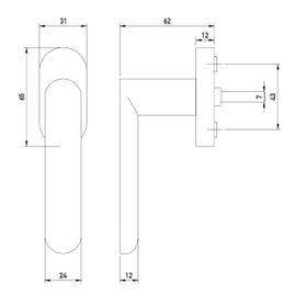 Beschläge Hamburg: SATURN DK 07Z SM Window Handles, Rotation/Tilt Window Fitting with 45° Grid, Window Set, Matte Black