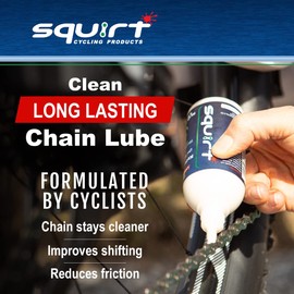 Squirt Chain Lube for Bikes (0.5 Oz, 6 Pack) – Long-Lasting Lubricant for All Bike Chains – All-Weather Dry Bike Chain Lube to Reduce Noise & Chainsuck – Bicycle Tools & Maintenance Aid