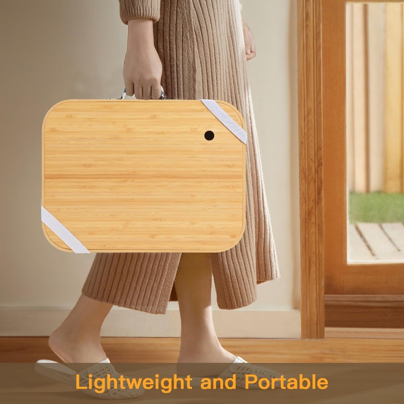 Mayjoy Bamboo Lap Desk with Storage, Cover Removable Lap Desk