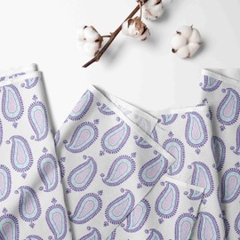 Bacati - 2 Pack Paisley Floral 100 Percent Cotton Percale Universal Baby US Standard Crib/Toddler Bed Fitted Sheets (Aqua Lilac Purple, Paisley)