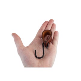 Brute Strength - Multifunctional Leather S-Hooks - Cognac - 12 Pieces - S Shaped Hooks - Coat Hook - Leather Hooks - Leather s Hooks - Black s Hooks - Kitchen Hooks