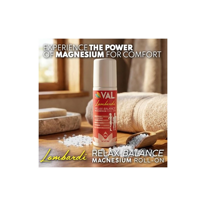 Val Lombardi Magnesio Roll Transdérmico Parabenos 3oz