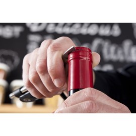 Vacu Vin Single Pull Corkscrew with Foil Cutter and Bottle Opener - Black