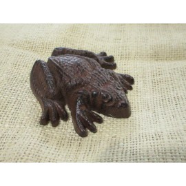 Midwest Craft House Cast Iron Frog Paper Weight Garden Yard Shelf Decor Figurine 3 1/2" Rustic Toad