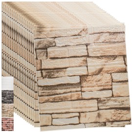 WAPANE 3D Brick Peel and Stick Wallpaper, 3D Wall Panels Self Adhesive, Removable Wallpaper Waterproof PE Foam Paintable,for Bedroom/Living Room/Kitchen and Home Decoration (20 Pack, Brick)