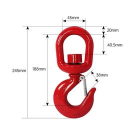 5 Ton Swivel Lifting Hook with Safety Latch，Swivel Hooks Heavy Duty for 5Ton Working Load Limit Chain Hook for Lifting Port Transportation