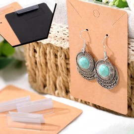 Boao Plastic Earrings Card Adapter Self Adhesive Jewelry Display Adapter for Women Earrings Necklace Accessories Card Display(200 Pieces)
