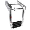 Stainless Steel Telescopic 4 Step Pontoon Boat Ladder, Extendable Dive