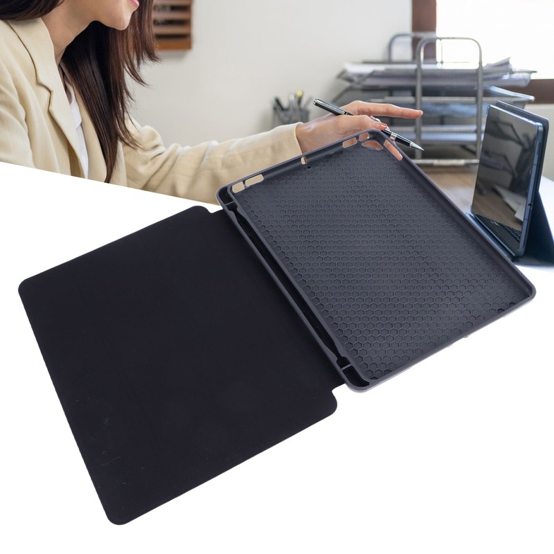 Tablet Case Black Soft TPU Precise Cutouts Pencil Holder Multi