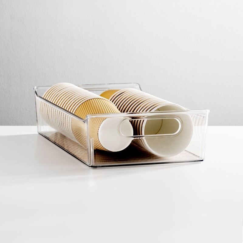 mDesign Plastic Kitchen or Pantry Storage Bins with Handles -