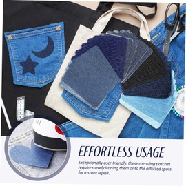 jojofuny 30pcs Cotton Iron Patches for Jeans Versatile Fabric Repair Patches Effortless No Sew Mending for Stains Fashionable Appliques for Clothing