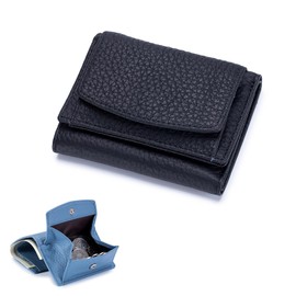 2024 New Genuine Leather RFID Blocking Card Holder Organizer Pocket Mini Wallet, Unisex Anti-Credit Card Fraud Folding Mini Wallet (F)