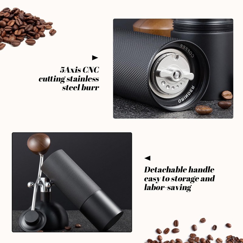 Generic Manual coffee grinder Capacity 25 grams, stainless steel tapered