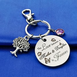 AMATOLOVE Love Between Mother Daughter Is Forever Mum Keyring From Daughter Car Key Rings For Women Girls