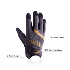 HANDLANDY Work Gloves with Grip for Men & Women, Mechanic Working Gloves Touchscreen, Flexible & Breathable Thin Work Gloves