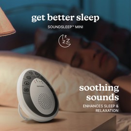 Homedics White Noise Sound Machine, Small Travel Sound Machine with 4 Relaxing Nature Sounds, Portable Sound Therapy for Home, Office, Nursery, Auto-Off Timer, by Homedics