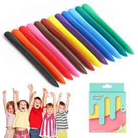 Aolso Toddler Wax Crayons, 12 Colours Baby Crayon for Children, Safety and Non-Toxic Wax Crayons, No Dirty Hands, Easy to Clean, Organic Drawing Pen Set