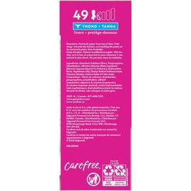 Carefree Thong Regular Liner (Pack of 1) Unscented 49 Count